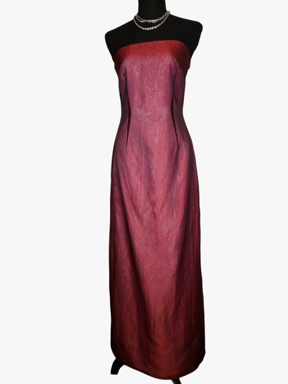 Vintage Strapless Bordeaux Evening Gown!